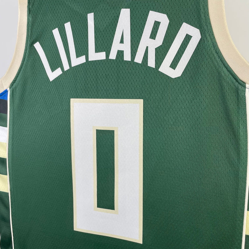 Milwaukee Bucks 23/24 Icon Edition Damian Lillard Débardeur vert 