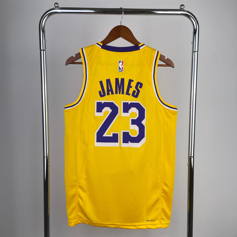 Débardeur jaune Lebron James Icon Edition des Lakers de Los Angeles