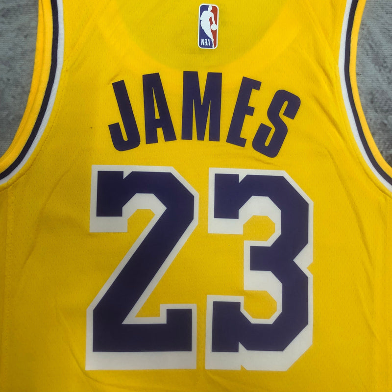 Débardeur jaune Lebron James Icon Edition des Lakers de Los Angeles