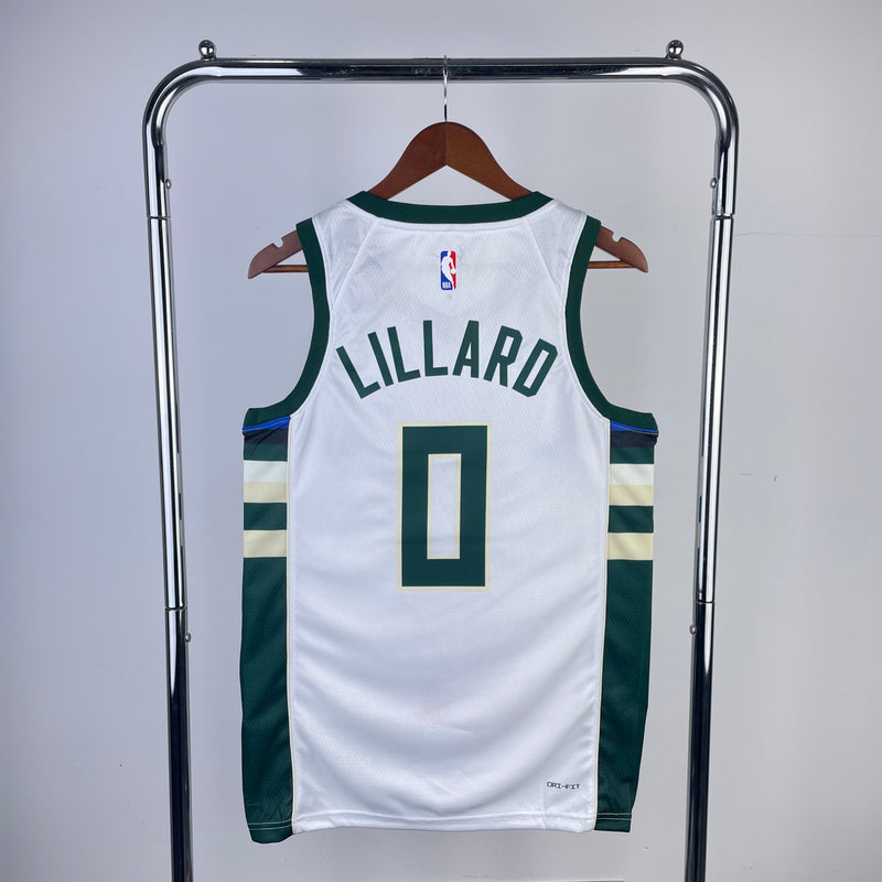 Milwaukee Bucks 23/24 Association Edition Damian Lillard Débardeur blanc 