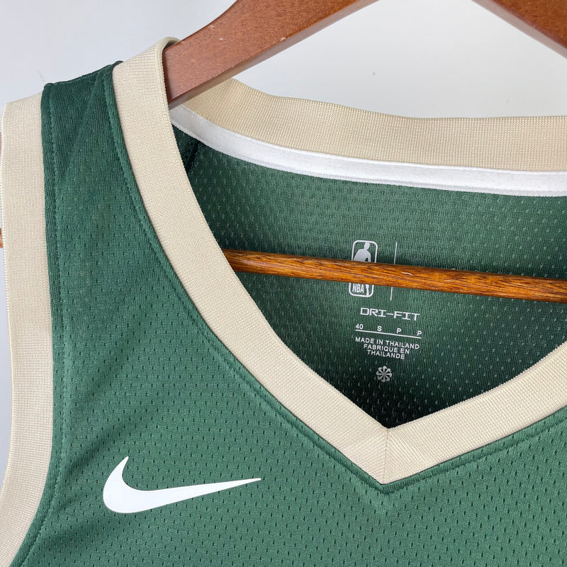 Milwaukee Bucks 23/24 Icon Edition Damian Lillard Débardeur vert 