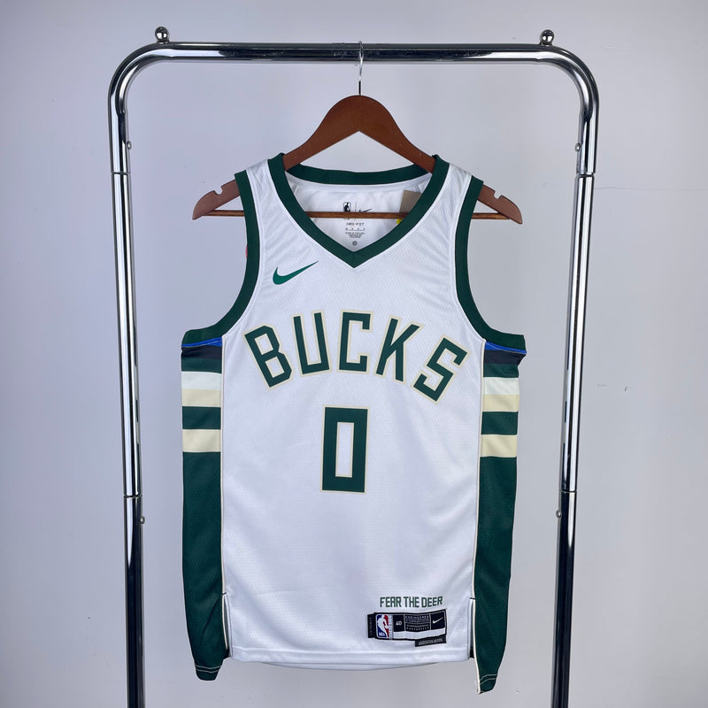 Milwaukee Bucks 23/24 Association Edition Damian Lillard Débardeur blanc 