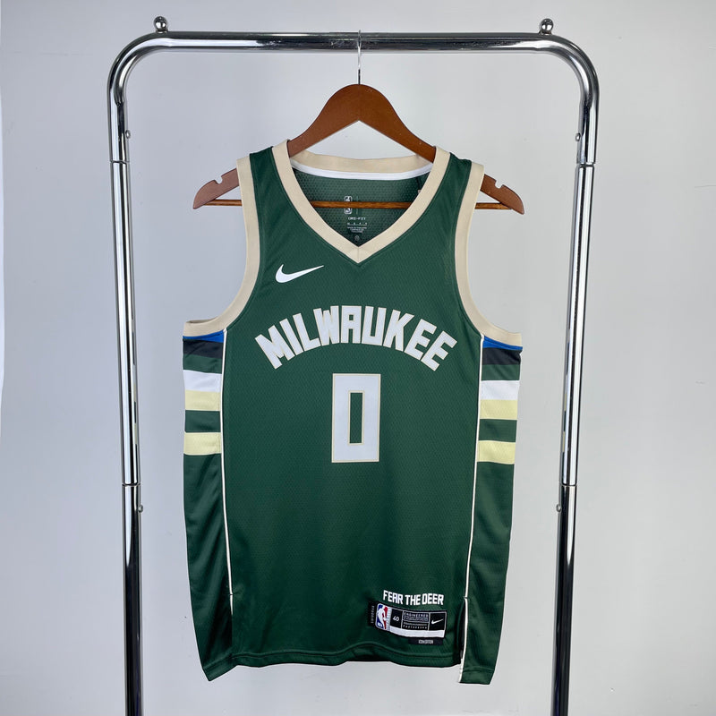 Milwaukee Bucks 23/24 Icon Edition Damian Lillard Débardeur vert 