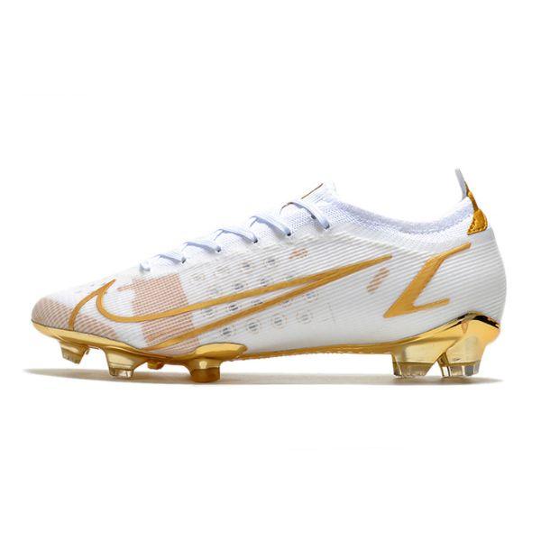 Chaussure de football Nike Mercurial Vapor 14 Elite FG blanc et or + CHAUSSETTE CADEAU 🎁