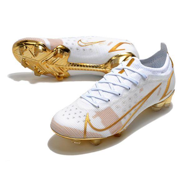 Chaussure de football Nike Mercurial Vapor 14 Elite FG blanc et or + CHAUSSETTE CADEAU 🎁