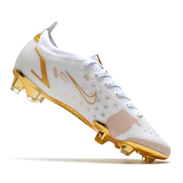 Chaussure de football Nike Mercurial Vapor 14 Elite FG blanc et or + CHAUSSETTE CADEAU 🎁