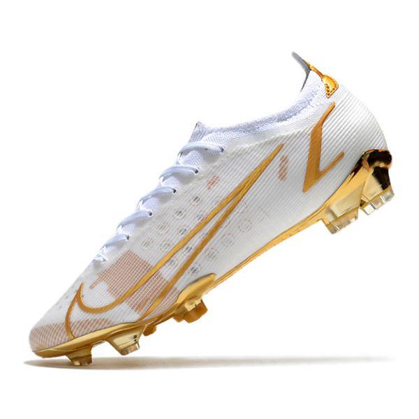 Chaussure de football Nike Mercurial Vapor 14 Elite FG blanc et or + CHAUSSETTE CADEAU 🎁