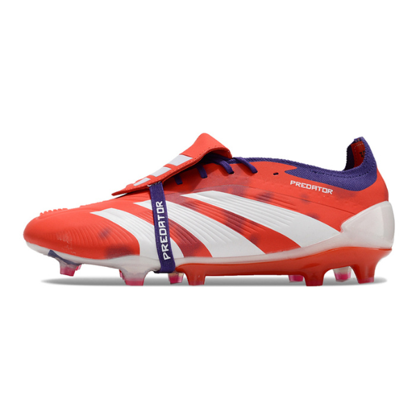 Chaussure de football Adidas Predator 30 Elite avec languette FG rouge, blanc et violet + CHAUSSETTES CADEAUX 🎁