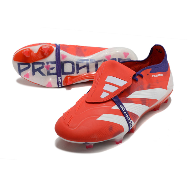 Chaussure de football Adidas Predator 30 Elite avec languette FG rouge, blanc et violet + CHAUSSETTES CADEAUX 🎁