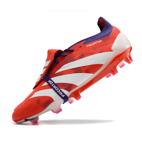 Chaussure de football Adidas Predator 30 Elite avec languette FG rouge, blanc et violet + CHAUSSETTES CADEAUX 🎁