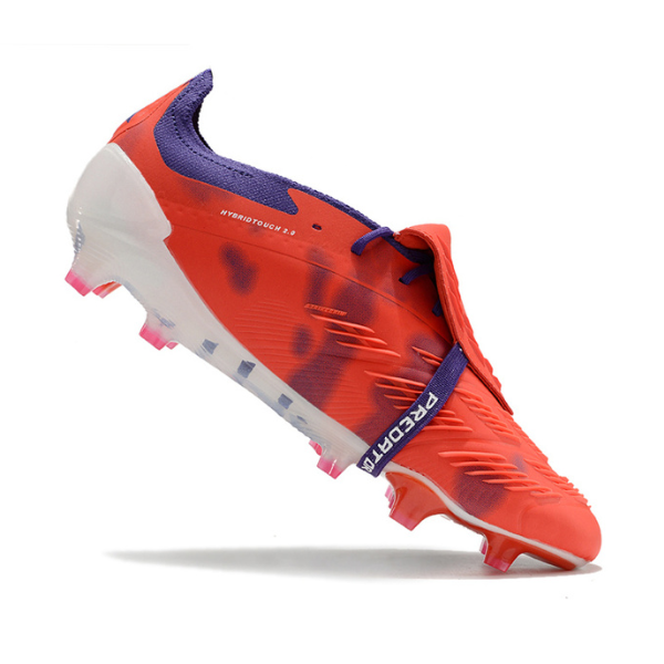 Chaussure de football Adidas Predator 30 Elite avec languette FG rouge, blanc et violet + CHAUSSETTES CADEAUX 🎁