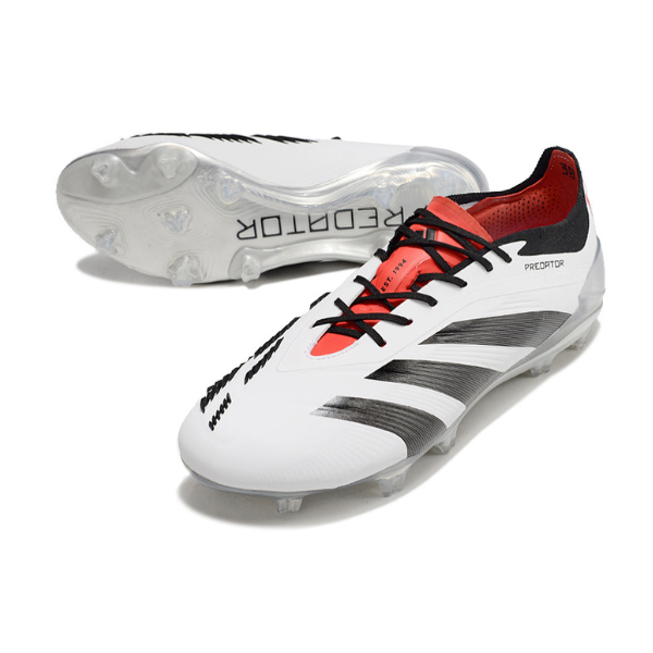 Chaussures de football Adidas Predator 30 Elite FG Blanc, Noir et Rouge + CHAUSSETTES CADEAUX 🎁