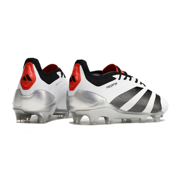 Chaussures de football Adidas Predator 30 Elite FG Blanc, Noir et Rouge + CHAUSSETTES CADEAUX 🎁