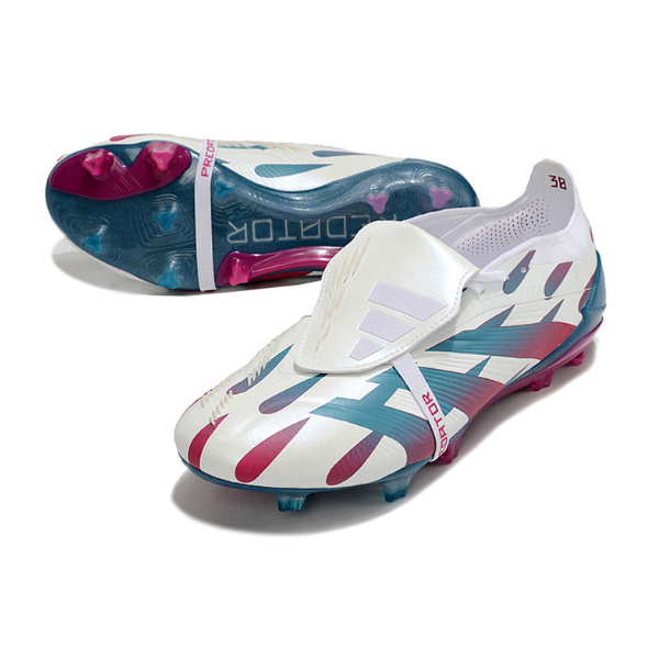 Chaussure de football Adidas Predator 30 Elite avec languette FG blanc, bleu clair et rose + CHAUSSETTES CADEAUX 🎁