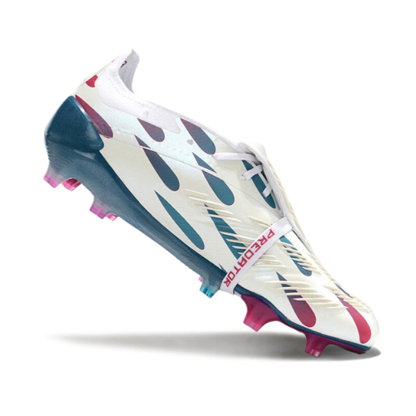 Chaussure de football Adidas Predator 30 Elite avec languette FG blanc, bleu clair et rose + CHAUSSETTES CADEAUX 🎁