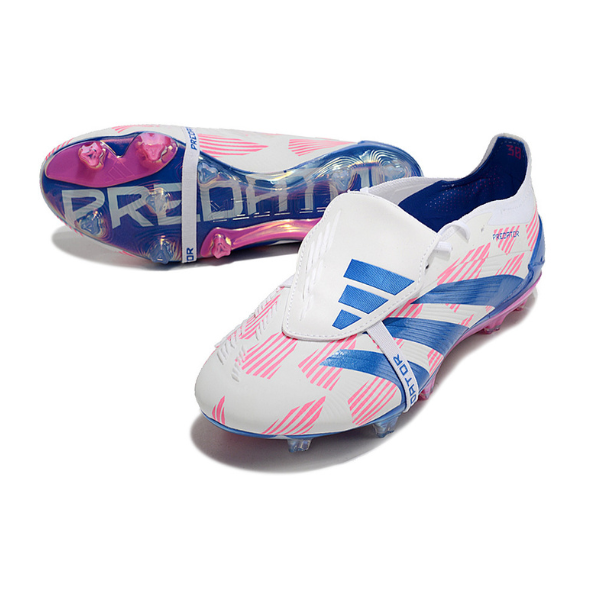 Chaussure de football Adidas Predator 30 Elite avec langue FG blanc, bleu et rose + CHAUSSETTES CADEAUX 🎁