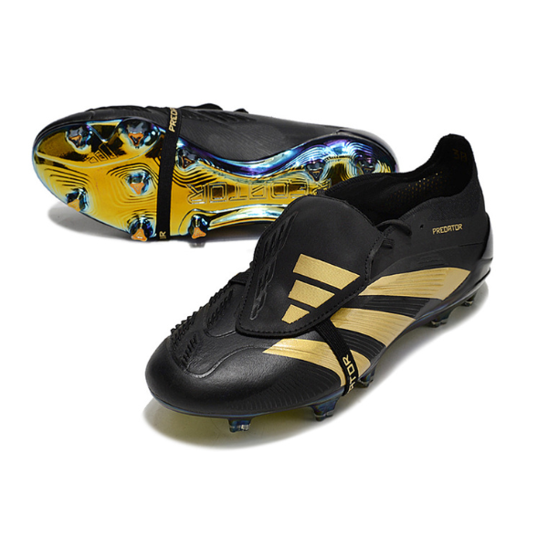 Chaussure de football Adidas Predator 30 Elite avec langue FG noir et or + CHAUSSETTES CADEAUX 🎁