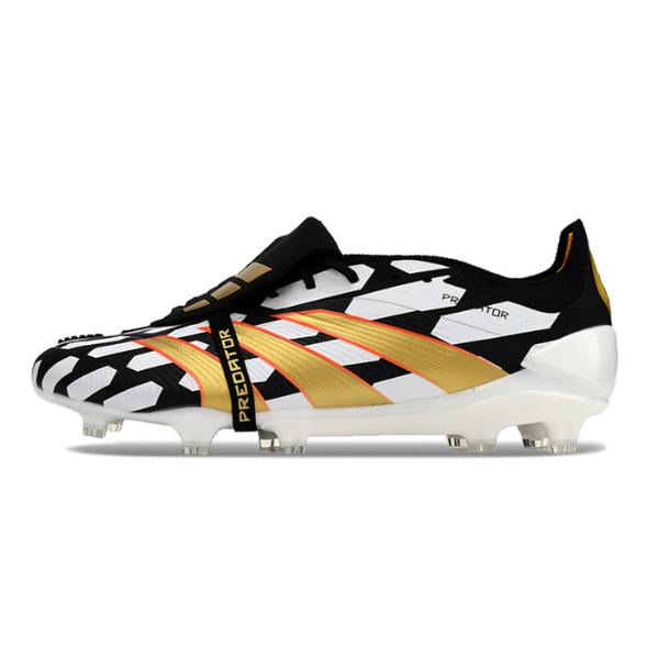 Chaussure de football Adidas Predator 30 Elite avec langue FG noir, blanc et jaune + CHAUSSETTES CADEAUX 🎁