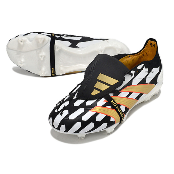 Chaussure de football Adidas Predator 30 Elite avec langue FG noir, blanc et jaune + CHAUSSETTES CADEAUX 🎁