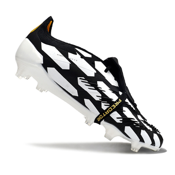 Chaussure de football Adidas Predator 30 Elite avec langue FG noir, blanc et jaune + CHAUSSETTES CADEAUX 🎁