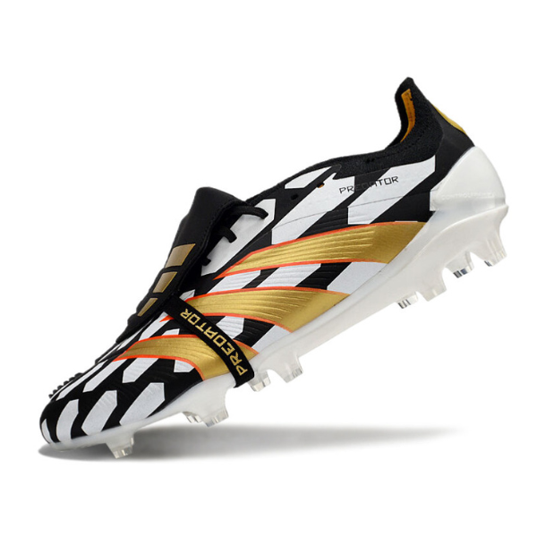 Chaussure de football Adidas Predator 30 Elite avec langue FG noir, blanc et jaune + CHAUSSETTES CADEAUX 🎁