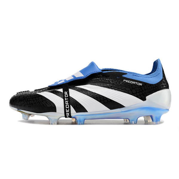 Chuteira Campo Adidas Predator 30 Elite Com Lingua FG Preta, Branca e Azul + MEIA DE BRINDE 🎁