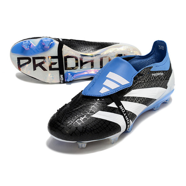 Chuteira Campo Adidas Predator 30 Elite Com Lingua FG Preta, Branca e Azul + MEIA DE BRINDE 🎁