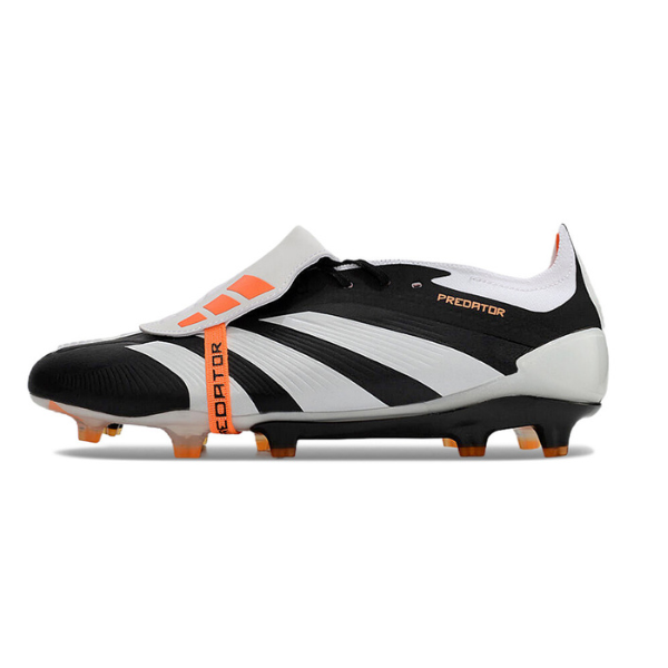 Chaussure de football Adidas Predator 30 Elite avec langue FG noir, blanc et orange + CHAUSSETTES CADEAUX 🎁