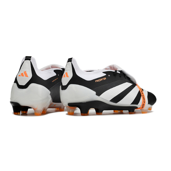 Chaussure de football Adidas Predator 30 Elite avec langue FG noir, blanc et orange + CHAUSSETTES CADEAUX 🎁