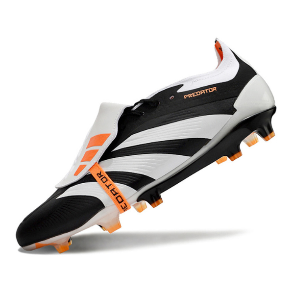 Chaussure de football Adidas Predator 30 Elite avec langue FG noir, blanc et orange + CHAUSSETTES CADEAUX 🎁