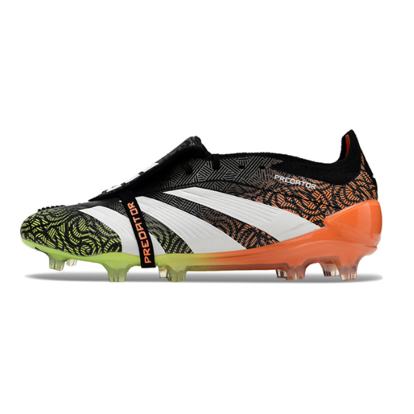 Chaussure de football Adidas Predator 30 Elite avec langue FG noir, vert et orange + CHAUSSETTES CADEAUX 🎁