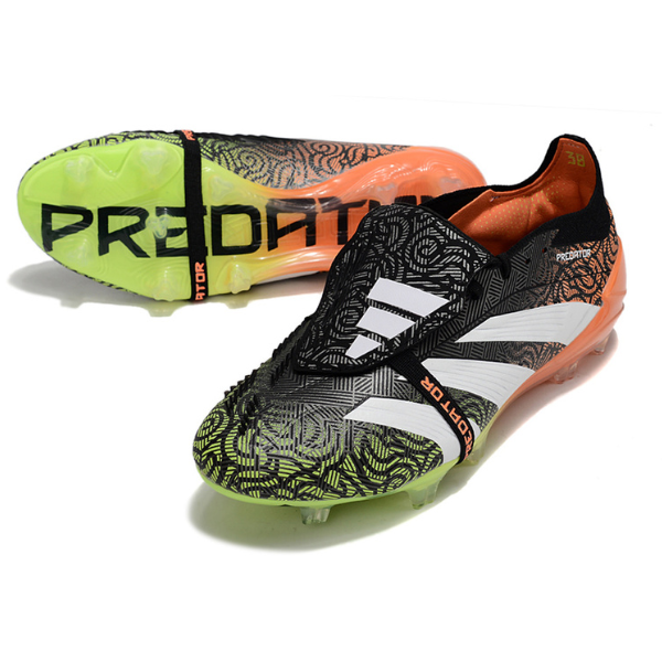 Chaussure de football Adidas Predator 30 Elite avec langue FG noir, vert et orange + CHAUSSETTES CADEAUX 🎁