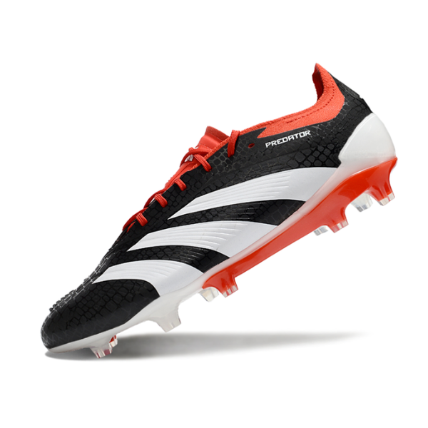 Chuteira Campo Adidas Predator 30 Elite FG Preta, Branca e Vermelha + MEIA DE BRINDE 🎁