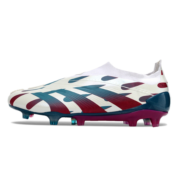 Chaussure de football Adidas Predator 30 Elite Slip-on FG Blanc, Bleu et Rose + CHAUSSETTES CADEAUX 🎁