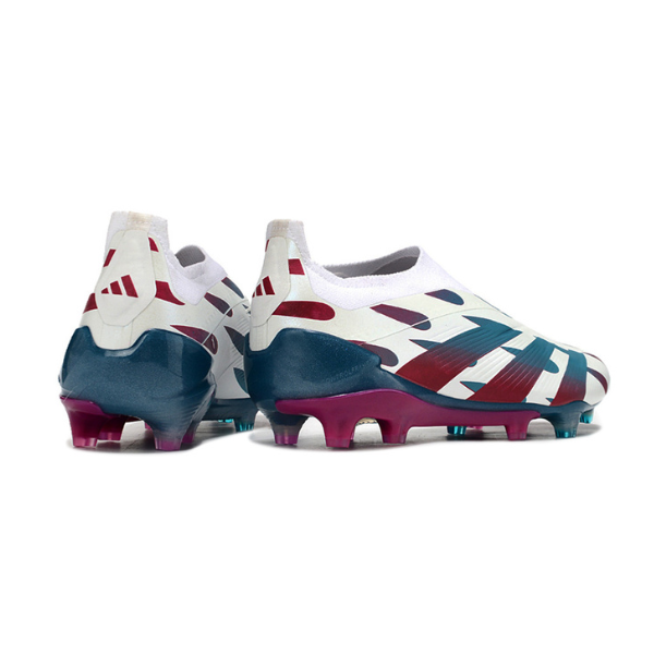 Chaussure de football Adidas Predator 30 Elite Slip-on FG Blanc, Bleu et Rose + CHAUSSETTES CADEAUX 🎁