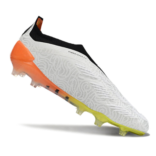 Chaussures de football Adidas Predator 30 Elite Slip-on FG Blanc, Orange et Gris + CHAUSSETTES CADEAUX 🎁