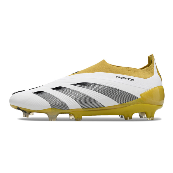 Chaussure de football Adidas Predator 30 Elite Slip-on FG Blanc et Jaune + CHAUSSETTES CADEAUX 🎁