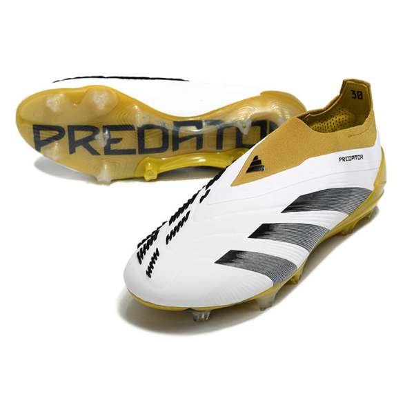 Chaussure de football Adidas Predator 30 Elite Slip-on FG Blanc et Jaune + CHAUSSETTES CADEAUX 🎁