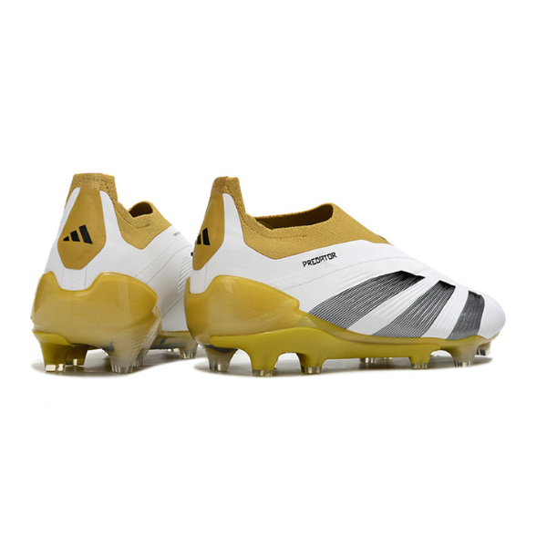 Chaussure de football Adidas Predator 30 Elite Slip-on FG Blanc et Jaune + CHAUSSETTES CADEAUX 🎁