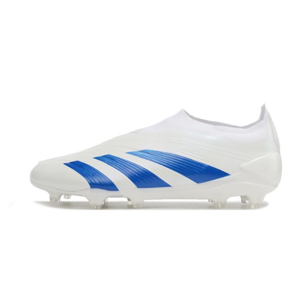 Chaussures de football Adidas Predator 30 Elite Slip-on FG Pack Kvaratskhelia blanc et bleu + CHAUSSETTES CADEAUX 🎁