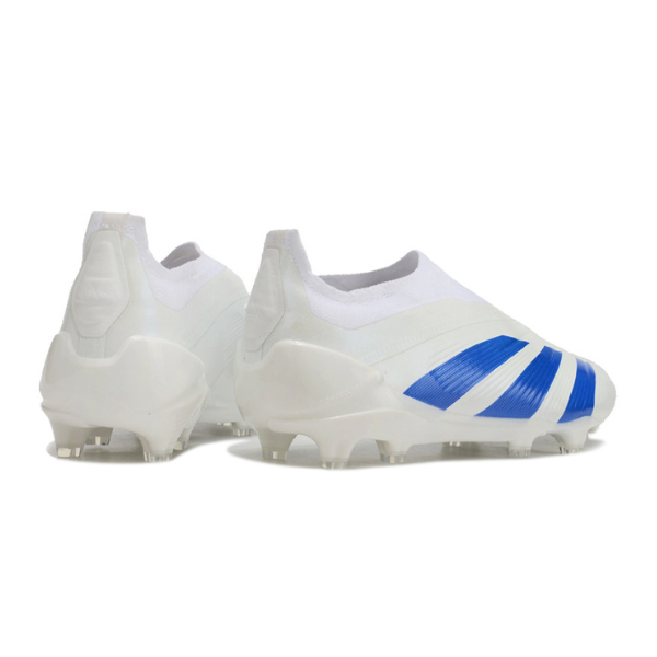 Chaussures de football Adidas Predator 30 Elite Slip-on FG Pack Kvaratskhelia blanc et bleu + CHAUSSETTES CADEAUX 🎁