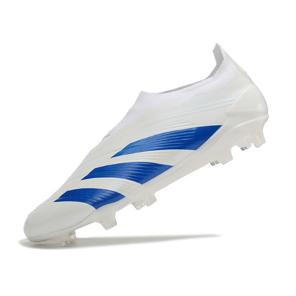 Chaussures de football Adidas Predator 30 Elite Slip-on FG Pack Kvaratskhelia blanc et bleu + CHAUSSETTES CADEAUX 🎁