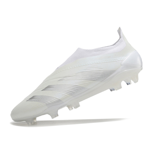 Adidas Predator 30 Elite Slip-on FG Football Boot White and Gray + GIFT SOCKS 🎁