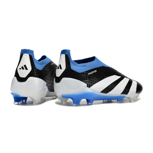 Chaussures de football Adidas Predator 30 Elite Slip-on FG Noir, Blanc et Bleu + CHAUSSETTES CADEAUX 🎁