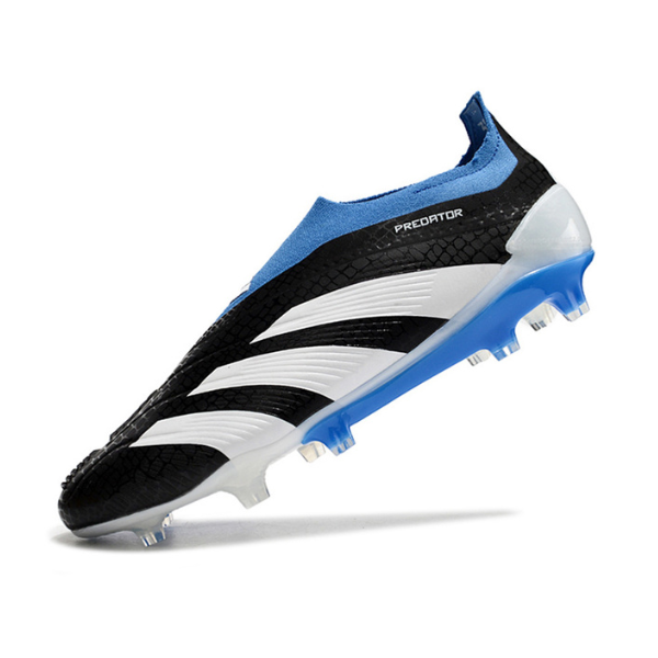 Chaussures de football Adidas Predator 30 Elite Slip-on FG Noir, Blanc et Bleu + CHAUSSETTES CADEAUX 🎁