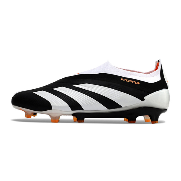 Adidas Predator 30 Elite Slip-on FG Football Boots Black, White and Orange + GIFT SOCKS 🎁