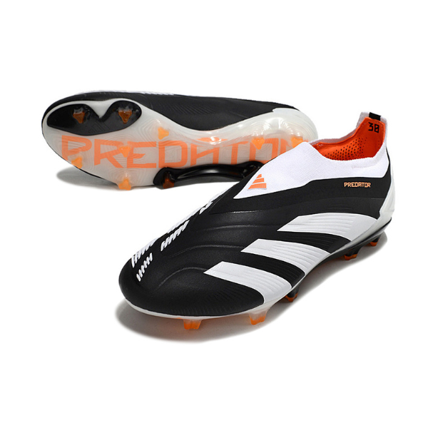 Adidas Predator 30 Elite Slip-on FG Football Boots Black, White and Orange + GIFT SOCKS 🎁