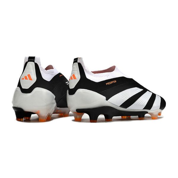 Adidas Predator 30 Elite Slip-on FG Football Boots Black, White and Orange + GIFT SOCKS 🎁