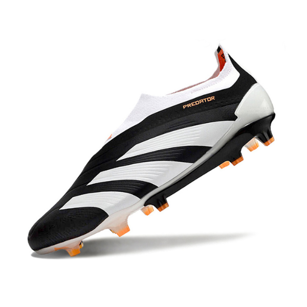 Adidas Predator 30 Elite Slip-on FG Football Boots Black, White and Orange + GIFT SOCKS 🎁