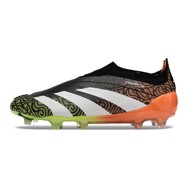 Chuteira Campo Adidas Predator 30 Elite Sem Cadarço FG Preta, Verde e Laranja + MEIA DE BRINDE 🎁